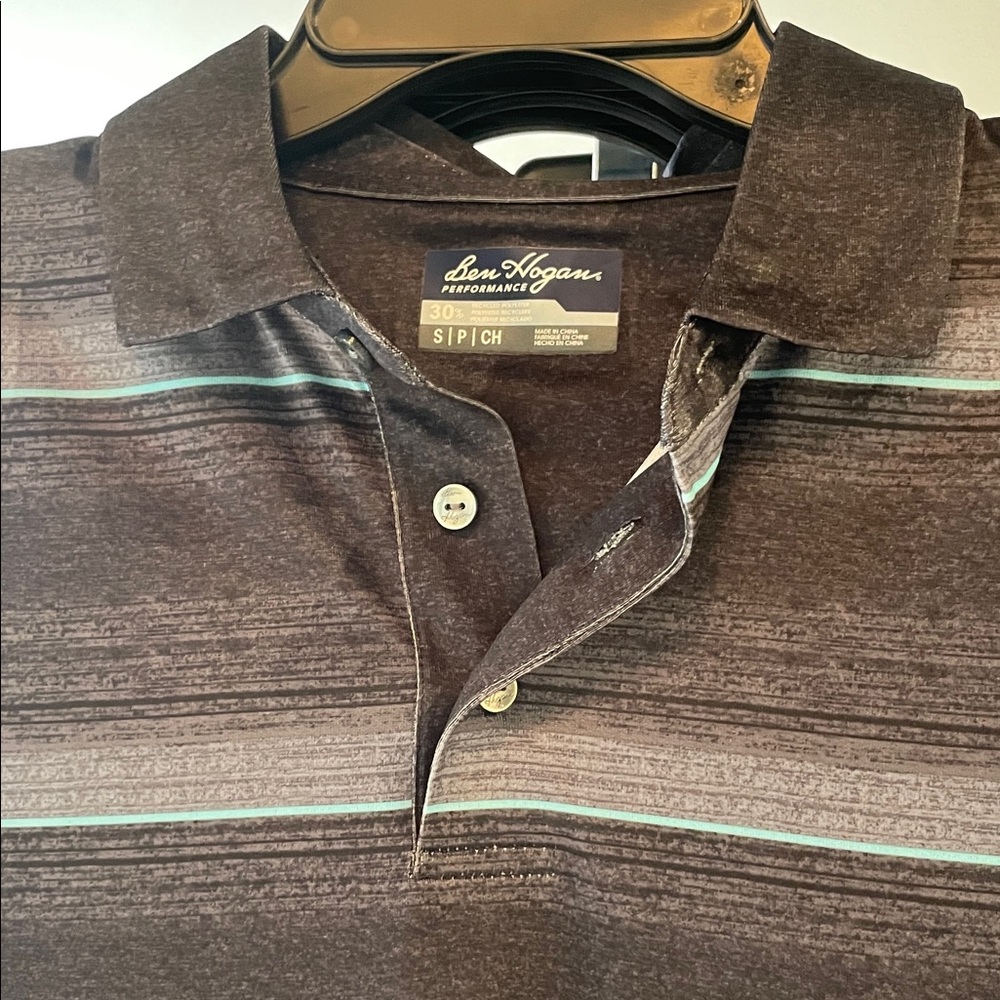 Hogan Men's Polo Shirt in Brown with Stripes